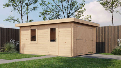 Lugarde Select Log Cabin Anglesey with garage door 350x500cm - Untreated