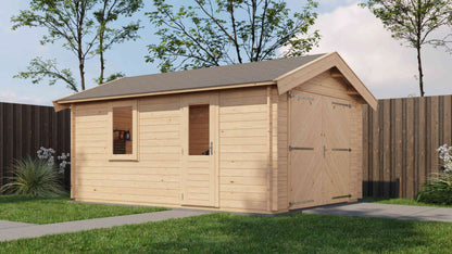 Lugarde Select Log Cabin Arun with garage door 350x500cm - Untreated