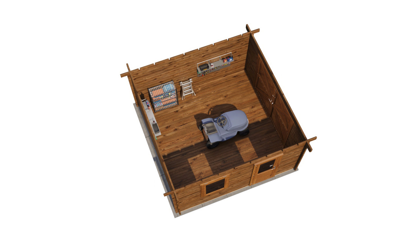 Lugarde Select Log Cabin Kent 400x400cm - Pressure treated Brown