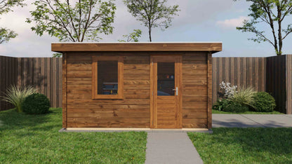 Lugarde Select Log Cabin Kent 400x400cm - Pressure treated Brown