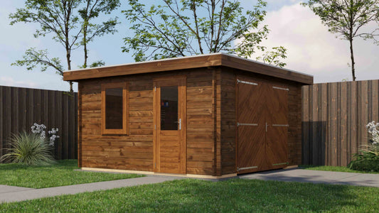 Lugarde Select Log Cabin Kent 400x400cm - Pressure treated Brown
