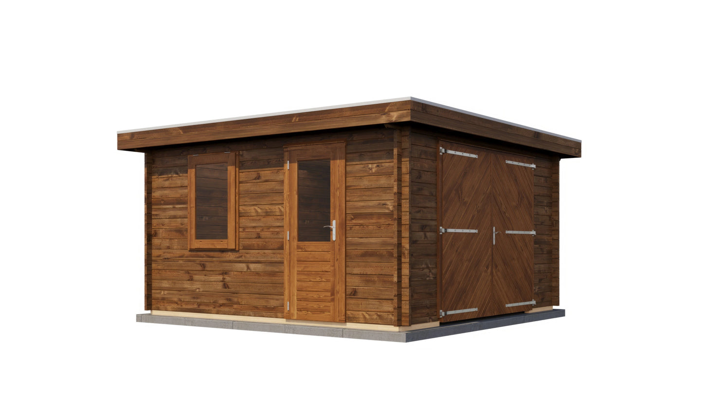 Lugarde Select Log Cabin Kent 400x400cm - Pressure treated Brown