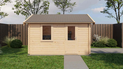 Lugarde Select Log Cabin Lundy with garage door 400x400cm - Untreated