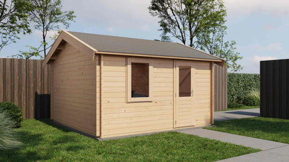 Lugarde Select Log Cabin Lundy with garage door 400x400cm - Untreated