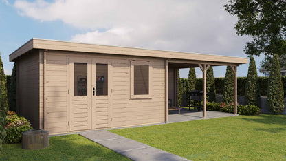 Lugarde Select Log Cabin with veranda Malvern 400x400cm + 400cm - Untreated