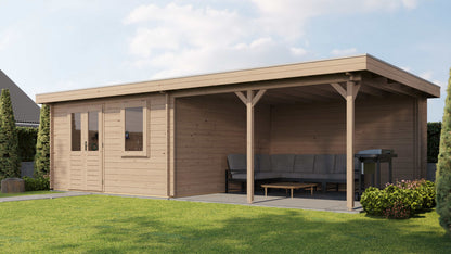 Lugarde Select Log Cabin with veranda Malvern 400x400cm + 400cm - Untreated