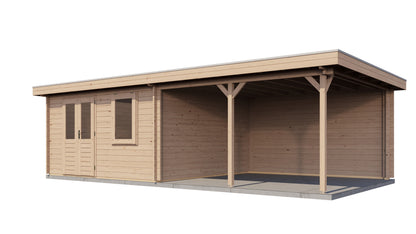 Lugarde Select Log Cabin with veranda Malvern 400x400cm + 400cm - Untreated