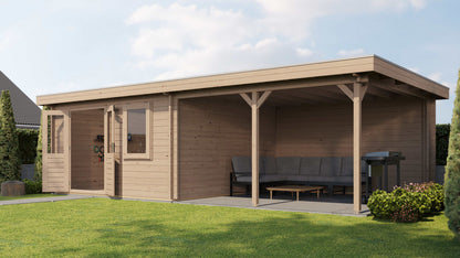 Lugarde Select Log Cabin with veranda Malvern 400x400cm + 400cm - Untreated