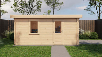Lugarde Select Log Cabin Stratford with garage door 400x500cm - Untreated