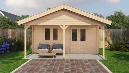 Lugarde Select Log Cabin with veranda Medway 500x300cm + 200cm - Untreated
