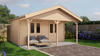 Lugarde Select Log Cabin with veranda Medway 500x300cm + 200cm - Untreated