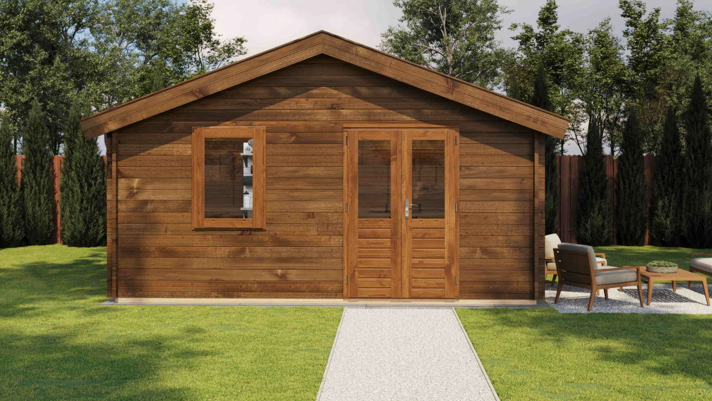 Lugarde Select Log Cabin Tweed 500x300cm - Pressure treated Brown