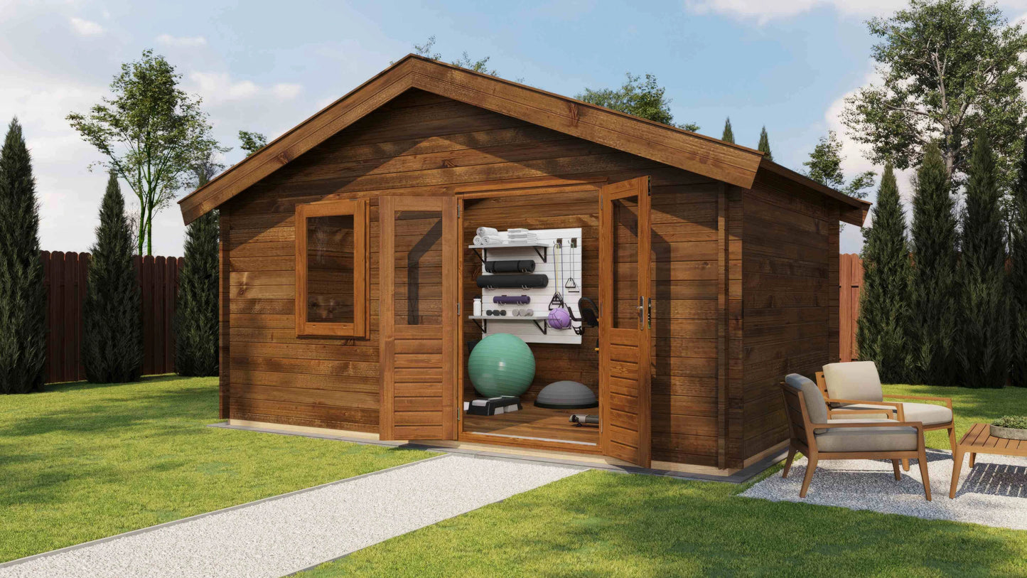 Lugarde Select Log Cabin Tweed 500x300cm - Pressure treated Brown