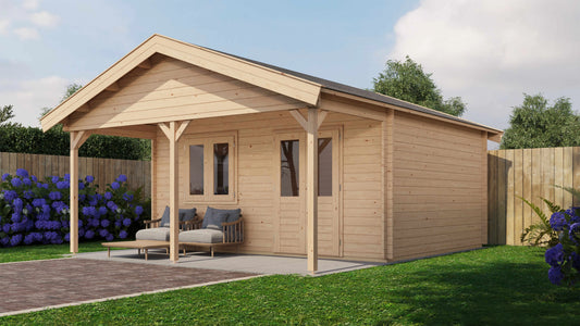 Lugarde Select Log Cabin with veranda Stour 500x400cm + 200cm - Untreated