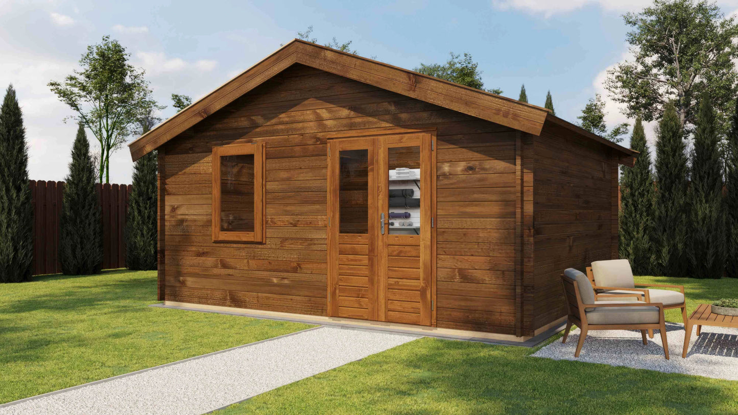 Lugarde Select Log Cabin Tamar 500x400cm - Pressure treated Brown