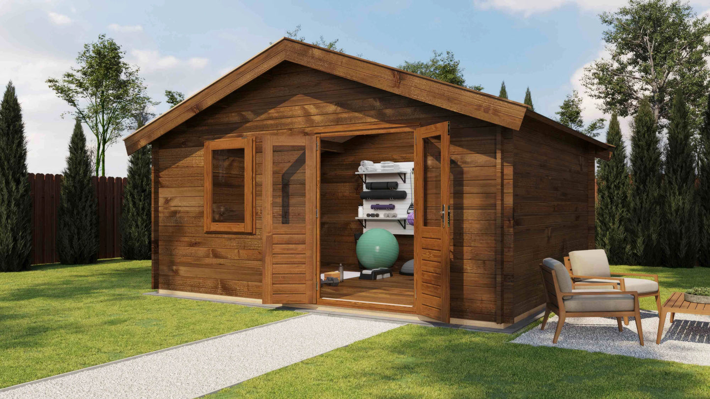 Lugarde Select Log Cabin Tamar 500x400cm - Pressure treated Brown