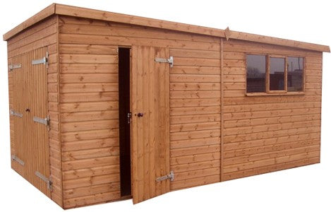 Wooden Pent Garage